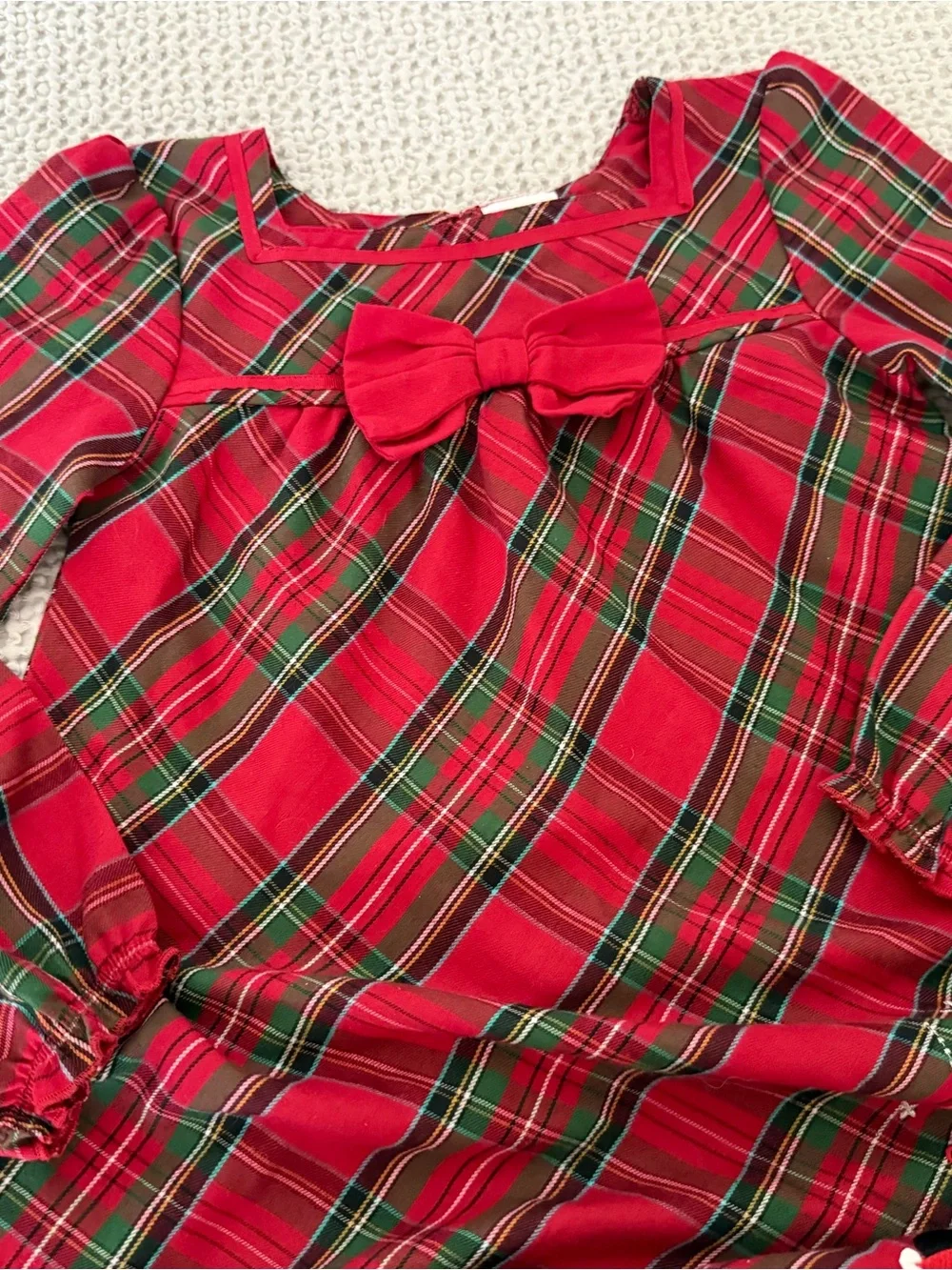 Disney Store Girl’s Mickey & Minnie Mouse Christmas Plaid Nightgown 7/8 Years